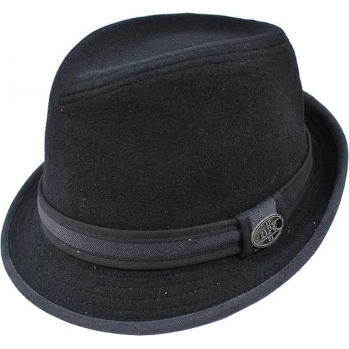 Dorfman Pacific Co. Black Wool Felt Fedora Dress Hat # MW-169