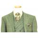 Extrema Mint Green Plaid With Taupe and Pink Windowpanes Super 140's Wool Vested Suit HA00165