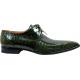 Mauri 53125 Money Green Genuine All-Over Alligator Belly Skin Shoes