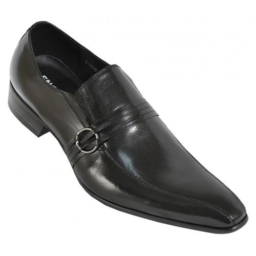 Encore By Fiesso Black Genuine Leather Loafer Shoes FI6517