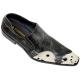 Fiesso Black/Grey Spotted Pony Hair Pointed Toe Leather Loafer Shoes FI8168