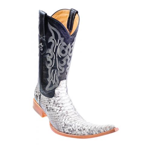 Los Altos Natural Genuine Python W/Fashion Design 9X Pointed Toe Cowboy Boots 975749