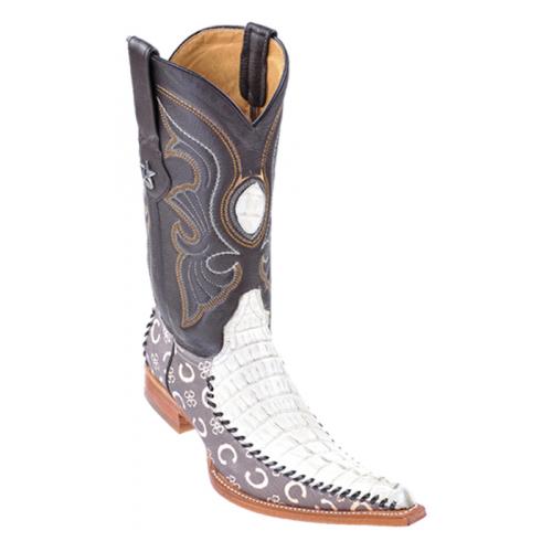 Los Altos Winterwhite Genuine Crocodile 6X Pointed Toe Cowboy Boots 96T0104