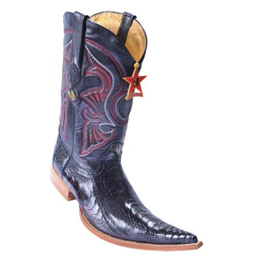 Los Altos Black Cherry Genuine Ostrich Leg 6X Pointed Toe Cowboy Boots 960518
