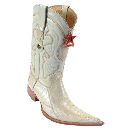 Los Altos Winterwhite Genuine Ostrich Leg 6X Pointed Toe Cowboy Boots 960504