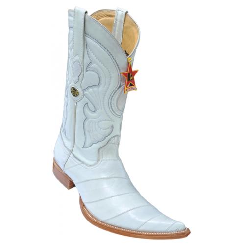 Los Altos Bone Genuine All-Over Eel 6X Pointed Toe Cowboy Boots 960817