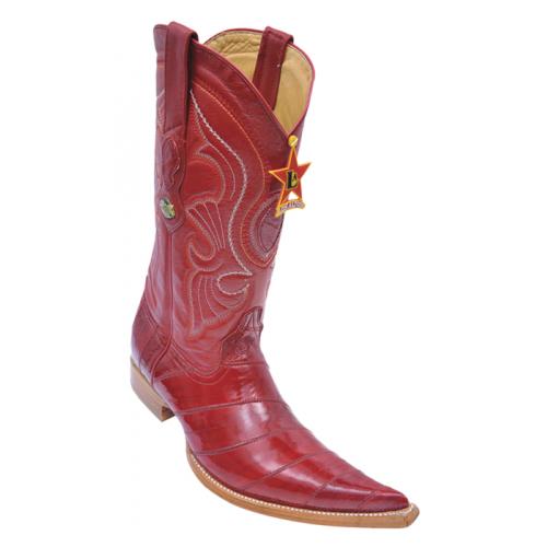 Los Altos Red Genuine All-Over Eel 6X Pointed Toe Cowboy Boots 960812