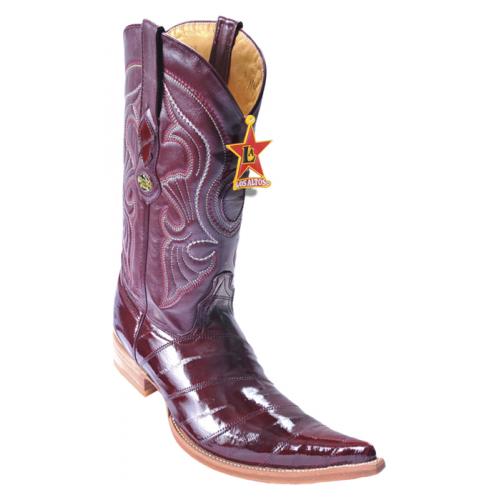Los Altos Burgundy Genuine All-Over Eel 6X Pointed Toe Cowboy Boots 960806