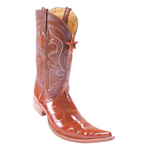 Los Altos Cognac Genuine All-Over Eel 6X Pointed Toe Cowboy Boots 960803