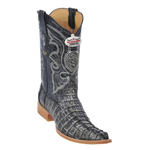 Los Altos Rustic Black All-Over Genuine Crocodile Tail 3X Toe Cowboy Boots 950181