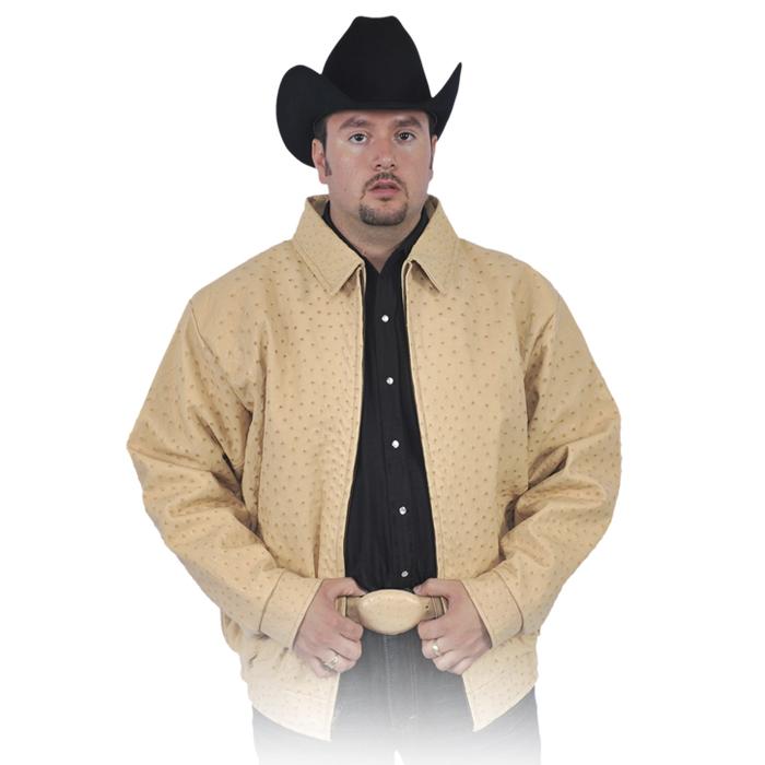 casual cognac ostrich jacket | R&R World Exotic Leather