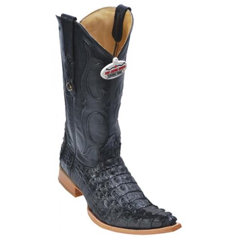 Los Altos Black All-Over Genuine Crocodile Tail 3X Toe Cowboy Boots ...