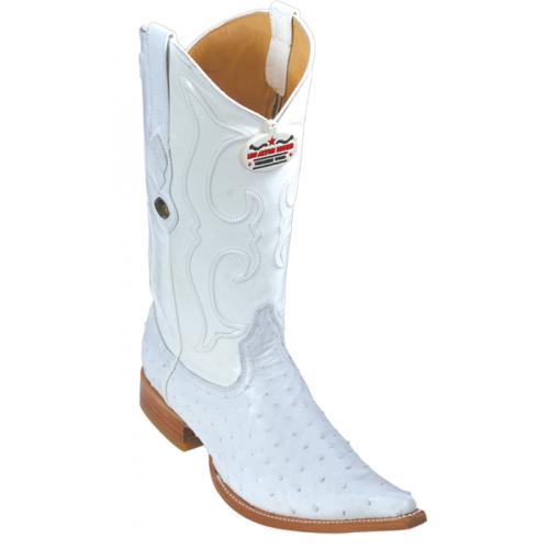 Los Altos White Genuine All-Over Ostrich 3X Toe Cowboy Boots 950328