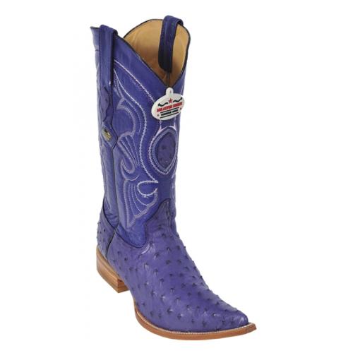 Los Altos Purple Genuine All-Over Ostrich 3X Toe Cowboy Boots 950326