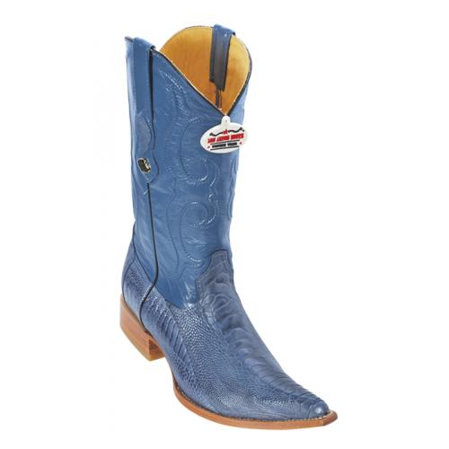 Los Altos Blue Jean Genuine Ostrich Leg 3X Toe Cowboy Boots 950514