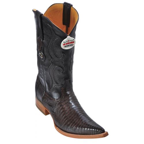 Los Altos Brown Genuine All-Over Lizard Teju 3X Toe Cowboy Boots 950707
