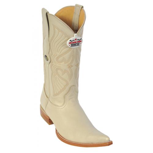 Los Altos Winterwhite Genuine All-Over Deer Skin 3X Toe Cowboy Boots 958304