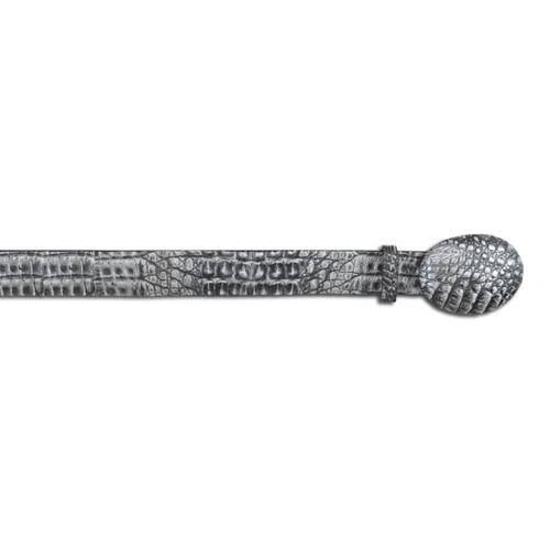 Los Altos Black Silver All-Over Genuine Crocodile Belt C110291