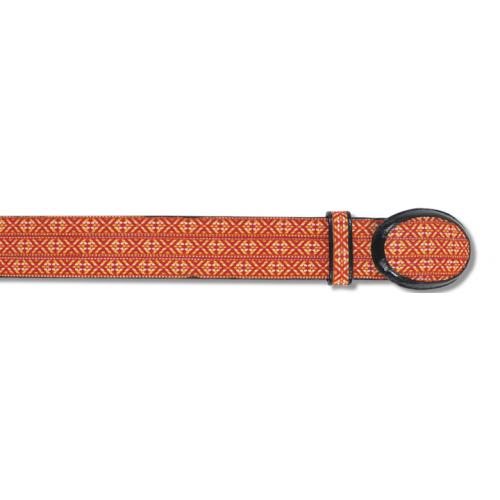 Los Altos Red Tangerine Genuine Leather Charrow Print Belt  C169924