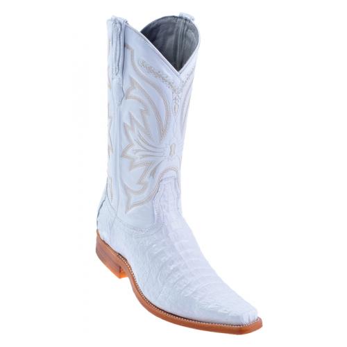 Los Altos White All-Over Genuine Crocodile Square Toe Cowboy Boots 711728