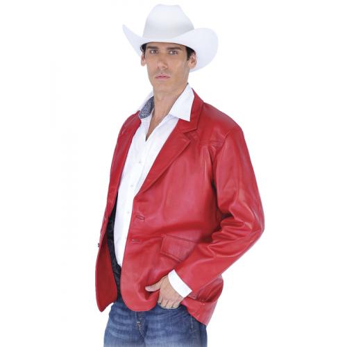 Los Altos Red Genuine Lamb skin  Blazer Jacket CH081612