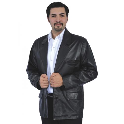 Los Altos Black Genuine Lamb skin  Blazer Jacket CH071605