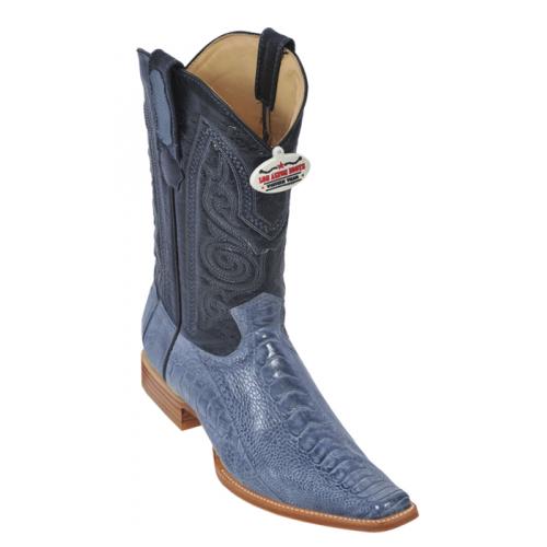 Los Altos Blue Jean Genuine All-Over Ostrich Leg Square Toe Cowboy Boots 710514
