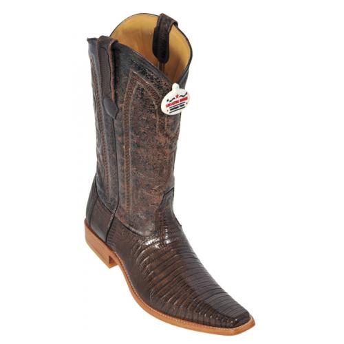 Los Altos Brown Genuine All-Over Lizard Square Toe Cowboy Boots 710707