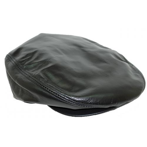 Winner Caps Black 100%  Genuine Leather Ivy Cap