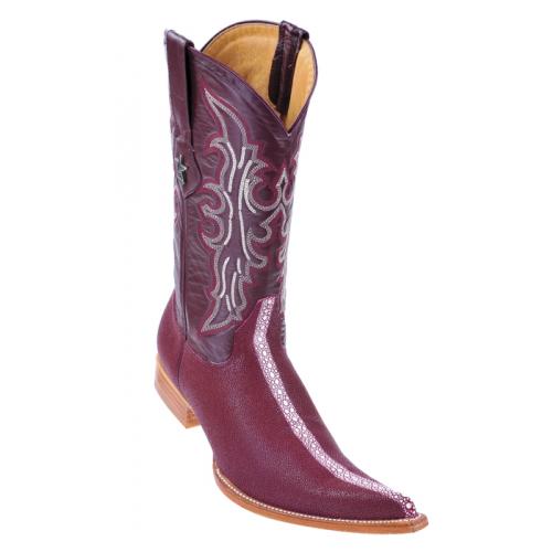 Los Altos Burgundy All-Over Stingray Print 6X Toe Cowboy Boots 3961106
