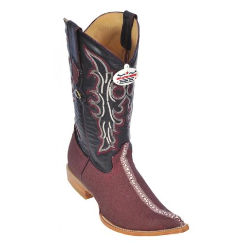 Los Altos Burgundy All-Over Stingray Row Stone Print 3X Toe Cowboy Boots 3951106