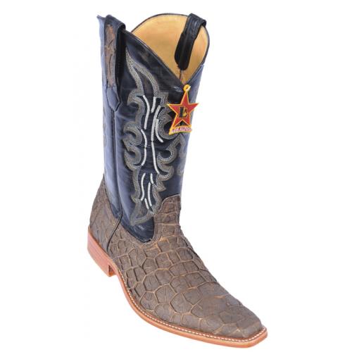 Los Altos Brown Bronze Genuine All-Over Menudo Square Toe Cowboy Boots 714507