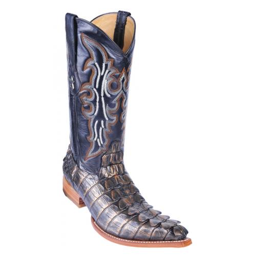 Los Altos Copper All-Over Crocodile Print Cowboy Boots 3952234