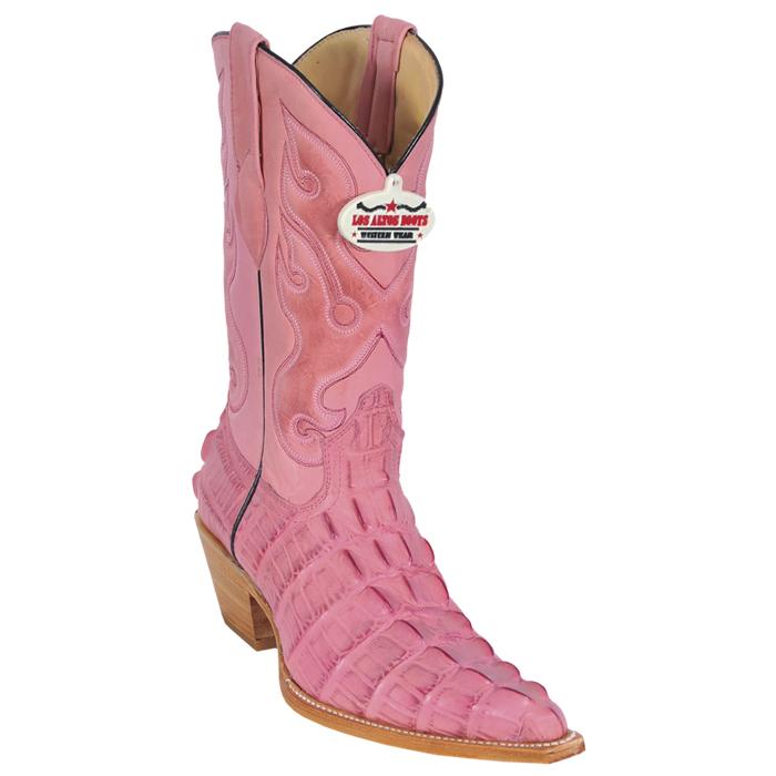 pink crocodile boots