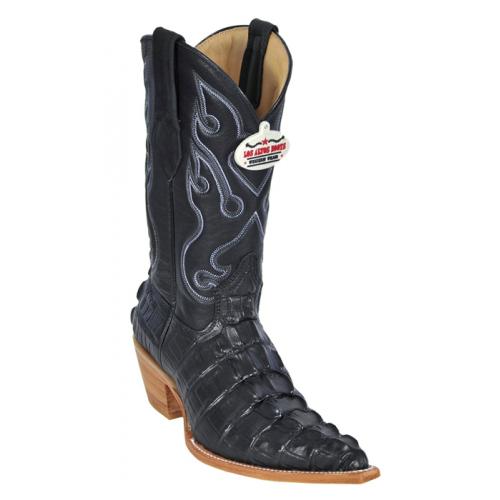 Los Altos  Ladies Black All-Over Alligator Tail Print 3X-Toe Cowboy Boots 3350104