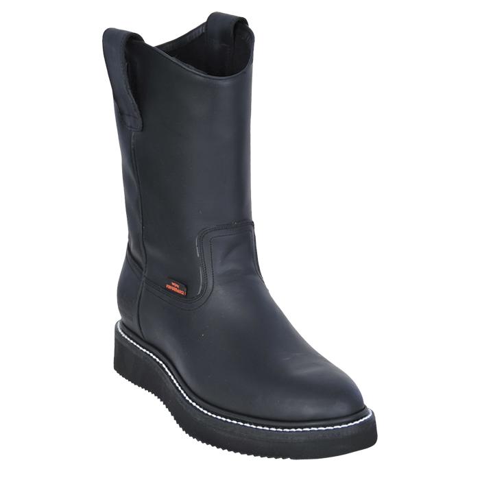 Los Altos Black Men's Genuine Leather Work Vibram Sole Boots 505405 ...
