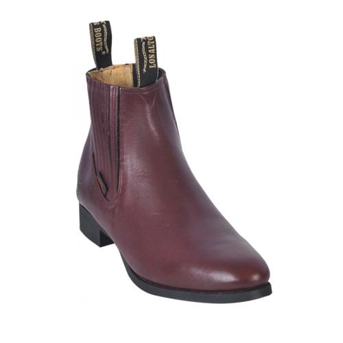 Los Altos Men's Burgundy Genuine  Napa Leather Work Short Boots w/ Rubber Sole 644606