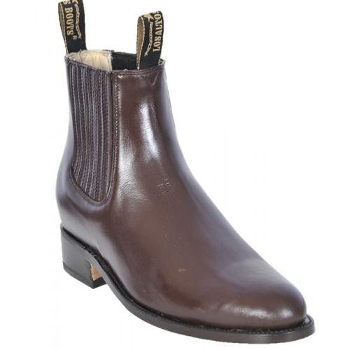 Los Altos Men's Light Brown Genuine Deer Charro Leather Work Short Boots w/  Welt Stitching 628335