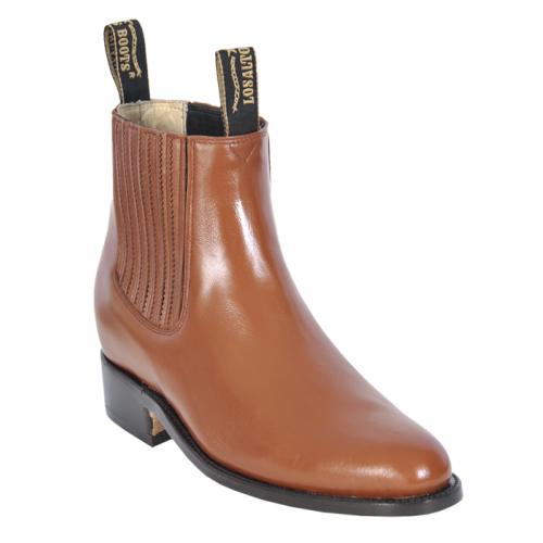 Los Altos Men's Honey Genuine Charro Leather Work Short Boots w/  Welt Stitching 628351