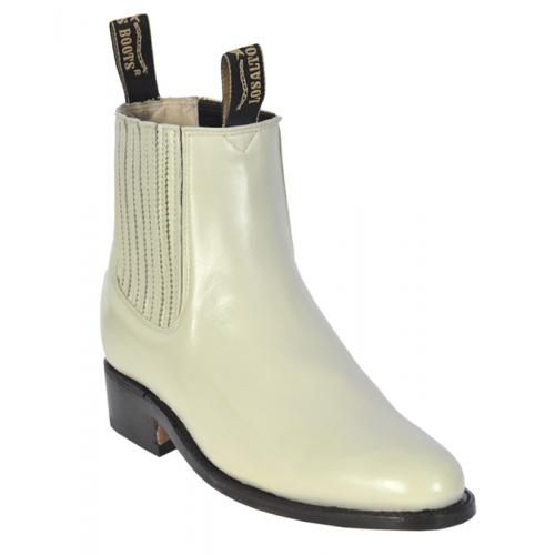 Los Altos Men's WinterWhite Genuine Charro Leather Work Short Boots w/  Welt Stitching 628304