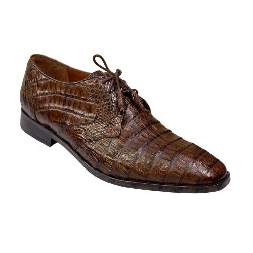 Los Altos Brown Genuine All-Over Crocodile Belly Shoes ZV088207