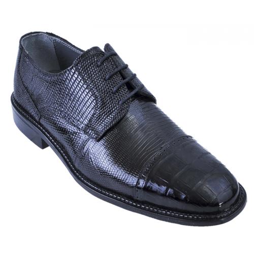 Los Altos Black Genuine All-Over Crocodile Belly & Lizard  Shoes ZV093705