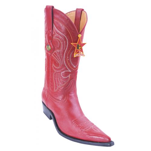 Los Altos Ladies Red Genuine Goat 3X-Toe Cowgirl Boots 359212