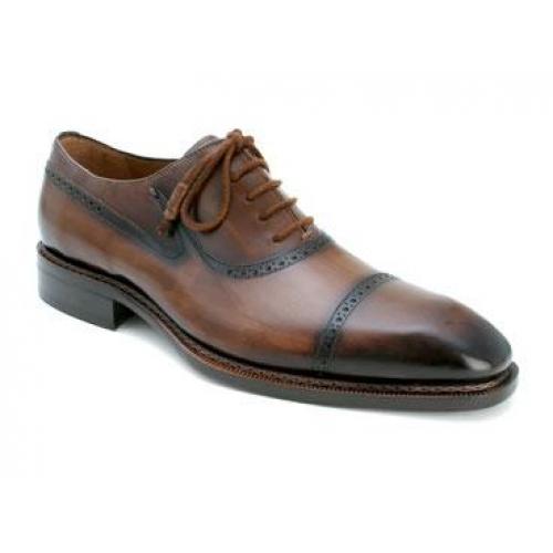 Mezlan Santo Brown Genuine Italian Calfskin Cap-Toe Oxford Shoes - $  :: Upscale Menswear 