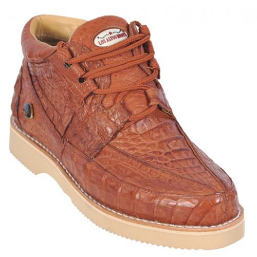 Los Altos Cognac Genuine All-Over Crocodile Casual Shoes ZA060103