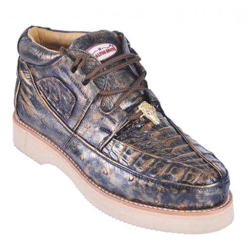 Los Altos Copper Genuine Crocodile / Ostrich Casual Shoes ZA050234