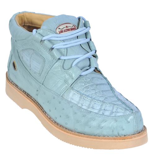 Los Altos Baby Blue Genuine Crocodile / Ostrich Casual Shoes ZA050219 ...