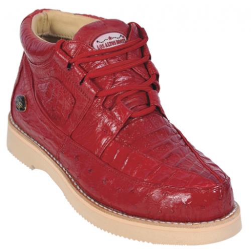 Los Altos Red Genuine Crocodile / Ostrich Casual Shoes ZA050212