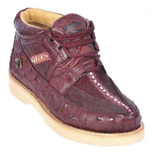 Los Altos Burgundy Genuine Stingray / Ostrich Casual Shoes ZA051106