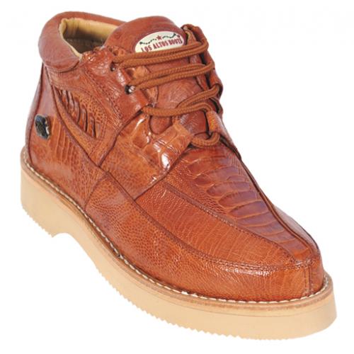 Los Altos Cognac Genuine All-Over Ostrich Leg Casual Shoes ZA050503